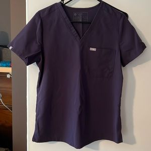 Figs Catarina One Pocket Scrub Top, Purple Shadow (Small)